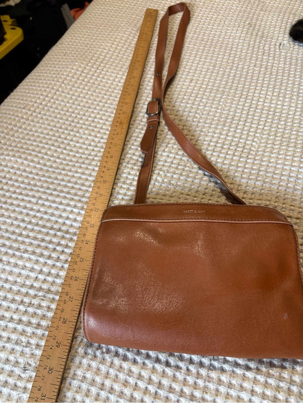 Matt & Nat vegan leather crossbody brown rectangle purse